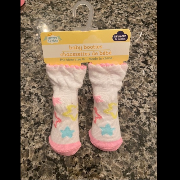 Angel of Mine Baby Booties; 3 pairs; newborn. NWT. - Picture 3 of 4